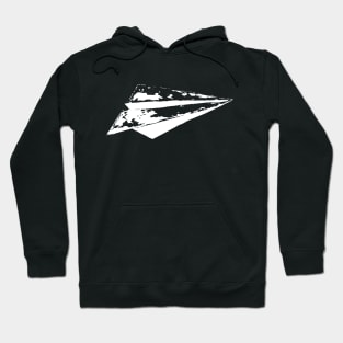 White Retro Paper Airplane Graphic Hoodie